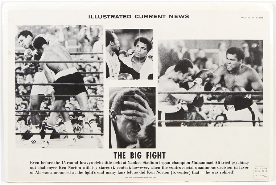 1976 Muhammad Ali vs Ken Norton "The Big Fight" 13"x 19" Poster 