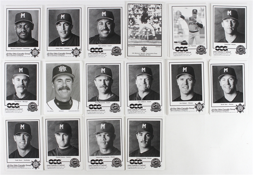 1999 Milwaukee Brewers Ohio Casualty Group 5"x 7" Cards (Lot of 100+)