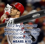 2012 Bryce Harper Washington Nationals Marucci Professional Model Game Used Bat (MEARS A10) Rookie Season 