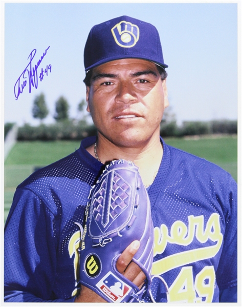 1985-1994 Teddy Higuera Milwaukee Brewers Signed 11"x 14" Photo (JSA)