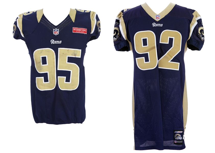 2001-12 Damione Lewis William Hayes St. Louis Rams Game Worn Jerseys - Lot of 2 (MEARS LOA)