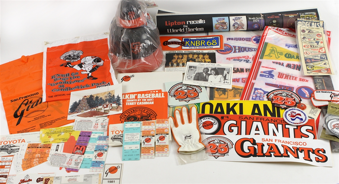 1970s-80s Baseball Memorabilia Collection - Lot of 325+ w/ Buttons, Patches, Mini Pennants, Posters, Bumper Stickers, Baseballs & More