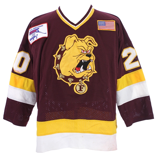 1990-91 Mike May Ferris State Bulldogs Game Worn Jersey (MEARS LOA)