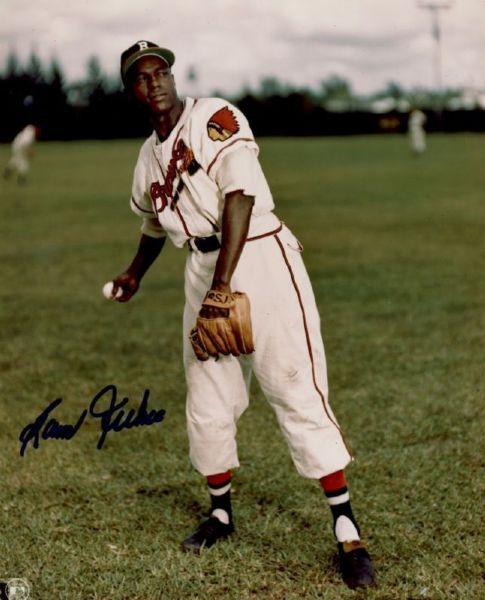 1950-52 Sam Jethroe Boston Braves Autographed 8x10 Color Photo *JSA*