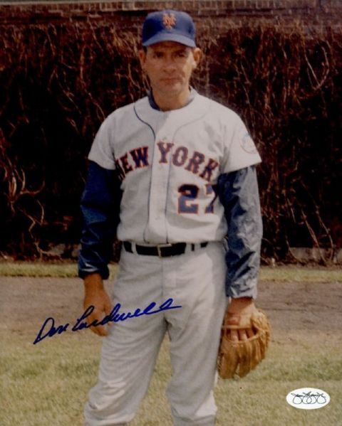1967-70 New York Mets Don Cardwell Autographed 8x10 Color Photo *JSA*