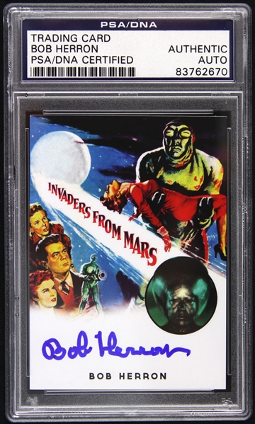 1953 Bob Herron Invaders from Mars Signed LE Trading Card (PSA/DNA Slabbed)