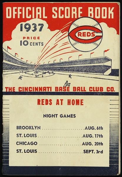 1937 Cincinnati Reds Official Score Book 