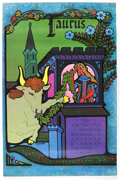 1969 Taurus Vintage Zodiac 21"x 32" Poster 