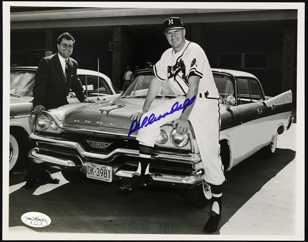 1949-1963 Del Crandall Milwaukee Braves Signed 8"x 10" Photo *JSA*