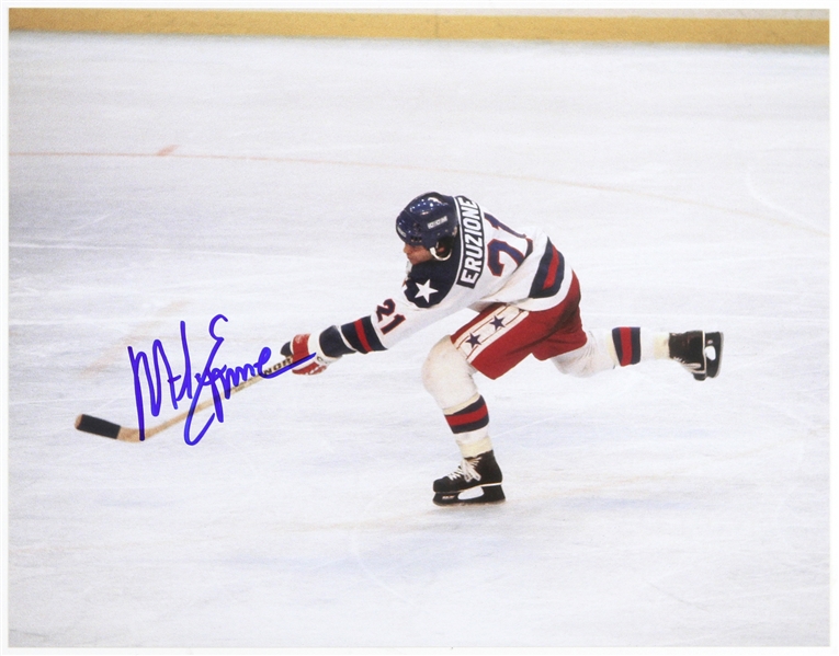 1980 Mike Eruzione Winter Olympics Signed 11"x 14" Photo (JSA)