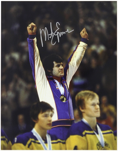 1980 Mike Eruzione Winter Olympics Signed 11"x 14" Photo (JSA)