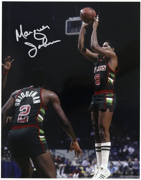 1977-1984 Marques Johnson Milwaukee Bucks Signed 11"x 14" Photo (JSA)