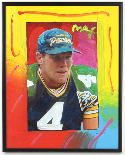 1996 Brett Favre Green Bay Packers 11.5"x 14.5" Framed Peter Max Designed Photo 