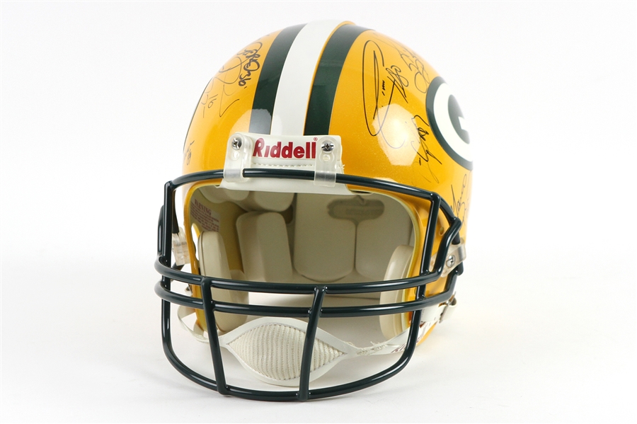 2000s Green Bay Packers Multi Signed Full Size Helmet w/ 19 Signatures Including LeRoy Butler, William Henderson, Santana Dotson, Mark Chmura & More (JSA)