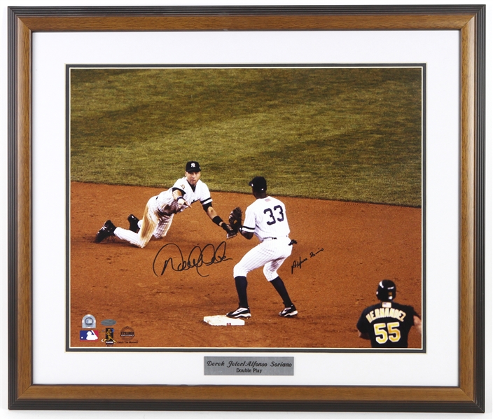 1995-2014 Derek Jeter & Alfonso Soriano New York Yankees Signed 23"x 27" Framed Photo (JSA)