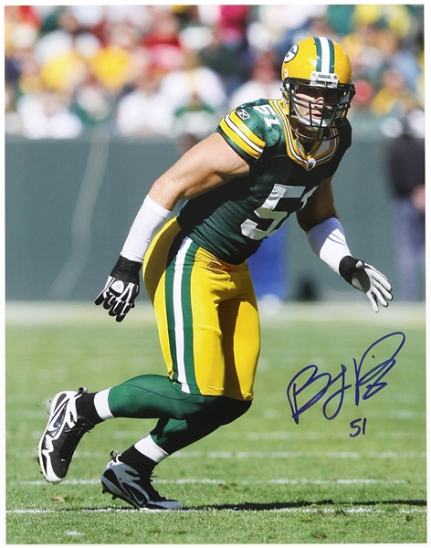 2005-2010 Brady Poppinga Green Bay Packers Signed 11"x 14" Photo (JSA)