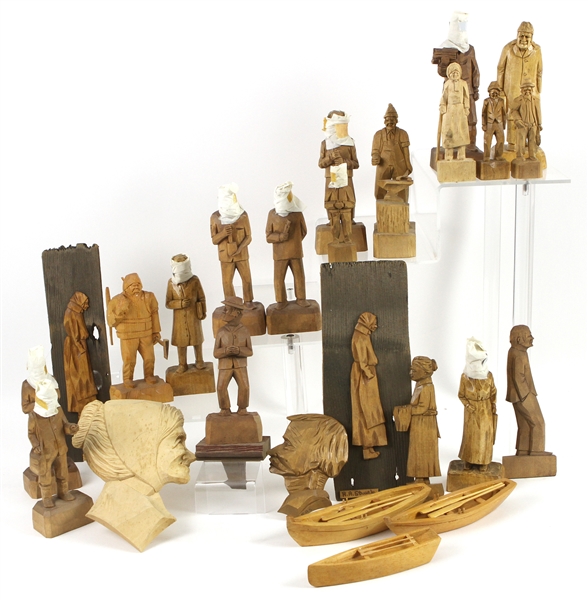 1940s-50s R.A. Struck Carved Wooden Figure Collection (Lot of 25)