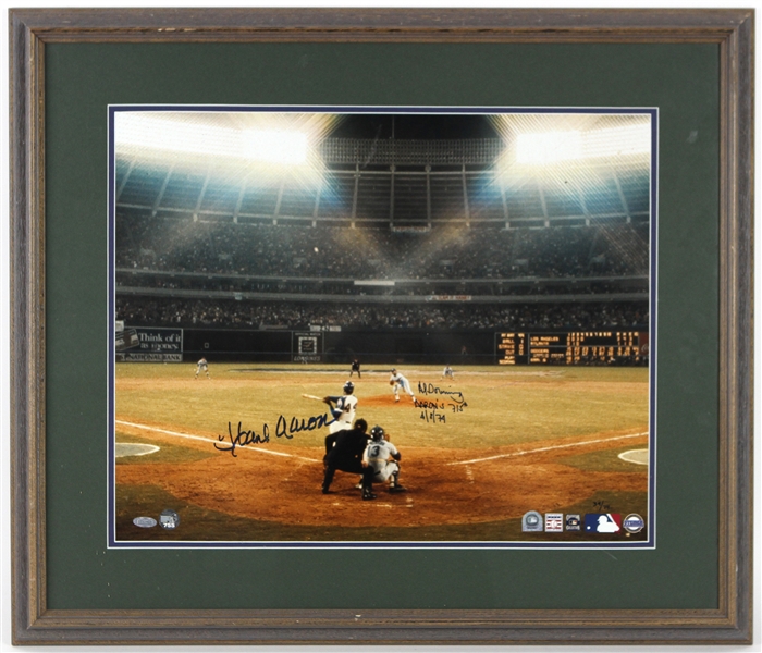 1974 Hank Aaron Atlanta Braves 715th Home Run Signed 24"x 28" Framed Photo (MLB/JSA)