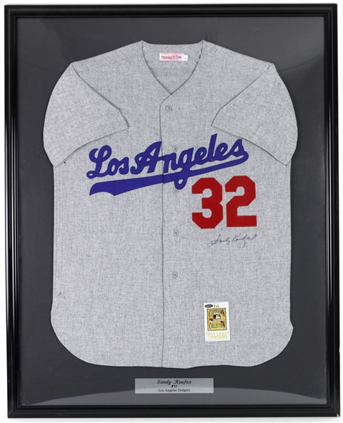 1955-1966 Sandy Koufax Los Angeles Dodgers Signed 34"x 42" Jersey (JSA)