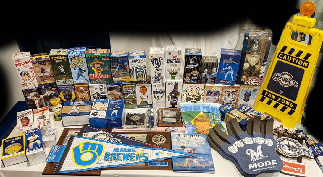 1980s-2000s Milwaukee Brewers Bobble Heads, Pennants, Books and more (Lot of 100+)