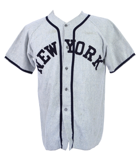 1940s-50s New York Game Worn Flannel Baseball Jersey (MEARS LOA) 