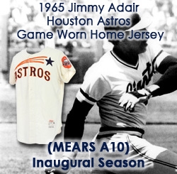 1965 Jimmy Adair Houston Astros Game Worn Home Jersey (MEARS A10) First Season as Astros