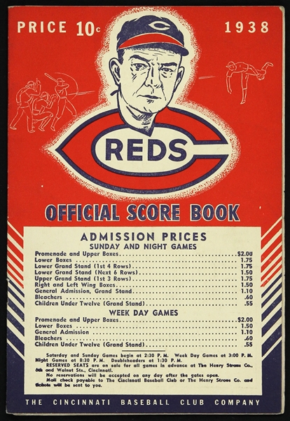 1938 Cincinnati Reds Official Score Book