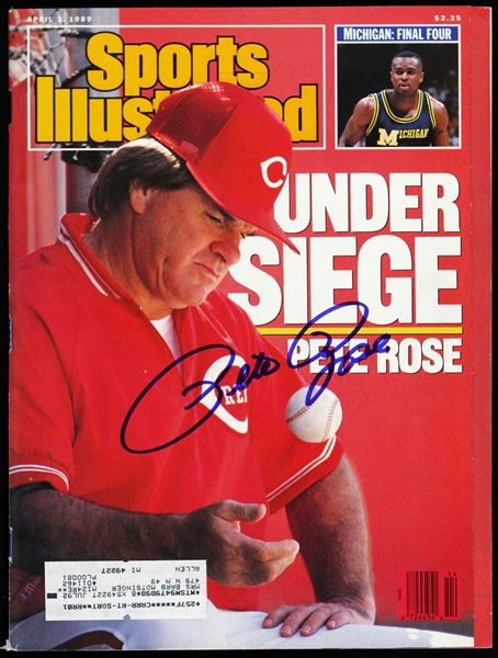 1989 Pete Rose Cincinnati Reds Signed Sports Illustrated (JSA)