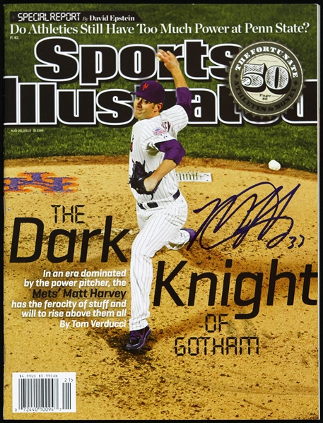 2013 Matt Harvey New York Mets Signed Sports Illustrated (JSA)