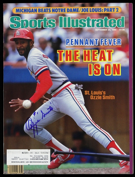 1985 Ozzie Smith St. Louis Cardinals Signed Sports Illustrated (JSA)