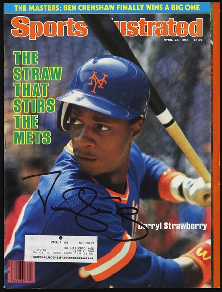 1984 Darryl Strawberry New York Mets Signed Sports Illustrated (JSA) 
