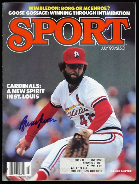 1981 Bruce Sutter St. Louis Cardinals Signed Sport Magazine (JSA)
