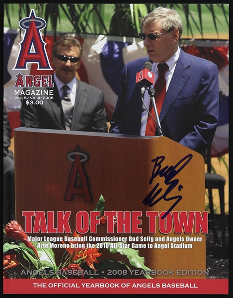 2008 Bud Selig Major League Baseball Commissioner Signed Angel Magazine (JSA)
