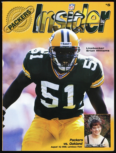 1998 Brian Williams Green Bay Packers Insider Game Program