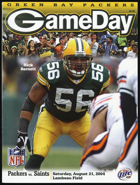 2004 Green Bay Packers vs New Orleans Saints Game Day Program 