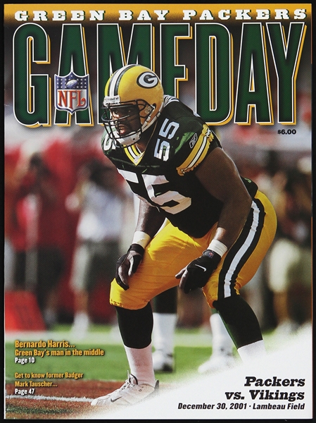 2001 Green Bay Packers vs Minnesota Vikings Game Day Program 