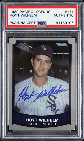 1989 Hoyt Wilhelm Chicago White Sox Autographed Pacific Legends Trading Card (PSA/DNA Slabbed)