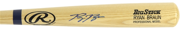2000s Ryan Braun Milwaukee Brewers Signed Rawlings Adirondack Bat (JSA)