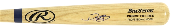 2000s Prince Fielder Milwaukee Brewers Signed Rawlings Adirondack Bat (JSA)