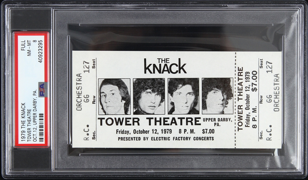 1979 The Knack Tower Theater Full Ticket (PSA/DNA Slabbed)