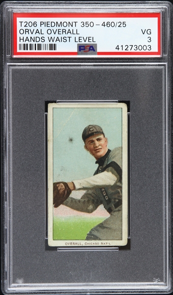1909-11 Orval Overall T206 Piedmont 350 Hands Waist High Trading Card (PSA/DNA Slabbed) 