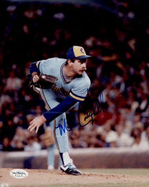 1977-84 Milwaukee Brewers Mike Caldwell Autographed 8x10 Color Photo (JSA)