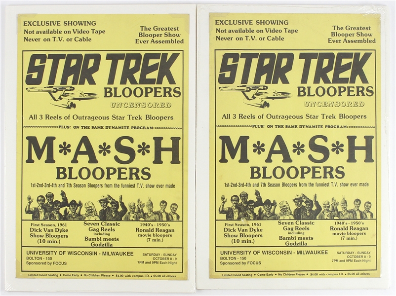 1960s-1970s Star Trek & Mash Blooper Show University of Wisconsin-Milwaukee 11"x 17" Posters