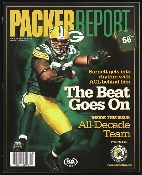 2010 Nick Barnett Green Bay Packers Packer Report 