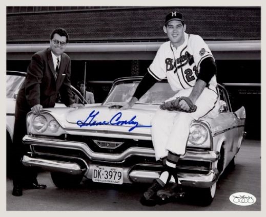 1954-58 Gene Conley Milwaukee Braves Autographed 8x10 B/W Photo *JSA*
