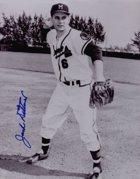 1953-56 Jack Dittmer Milwaukee Braves Autographed 8x10 B/W Photo *JSA*