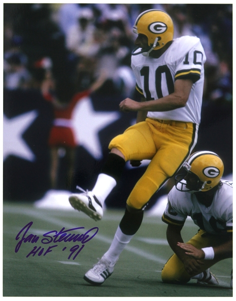 1980-1983 Jan Stenerud Green Bay Packers Signed 11"x 14" Photo (JSA)