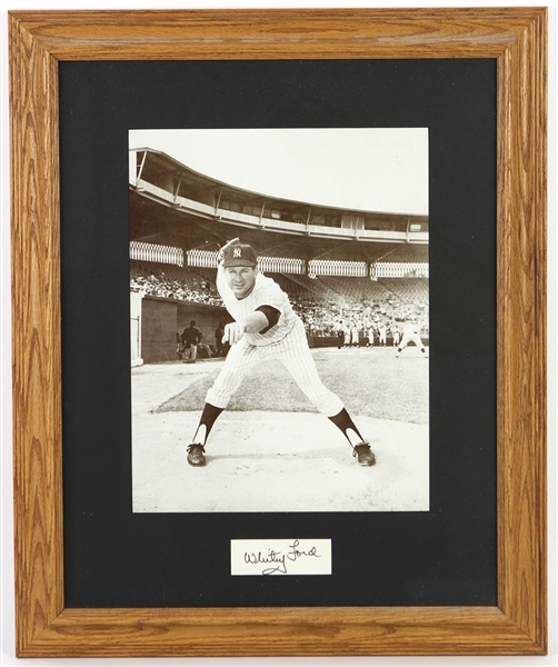 1950-1967 Whitey Ford New York Yankees Signed 19"x 23" Framed Photo (JSA)