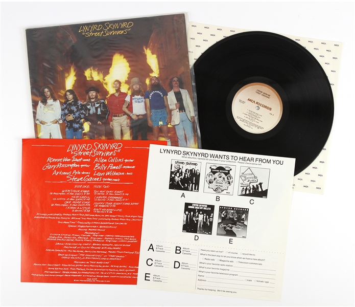 1977 Lynyrd Skynyrd Street Survivor 12" Record Album w/ Original Lynyrd Skynyrd Survival Kit Insert