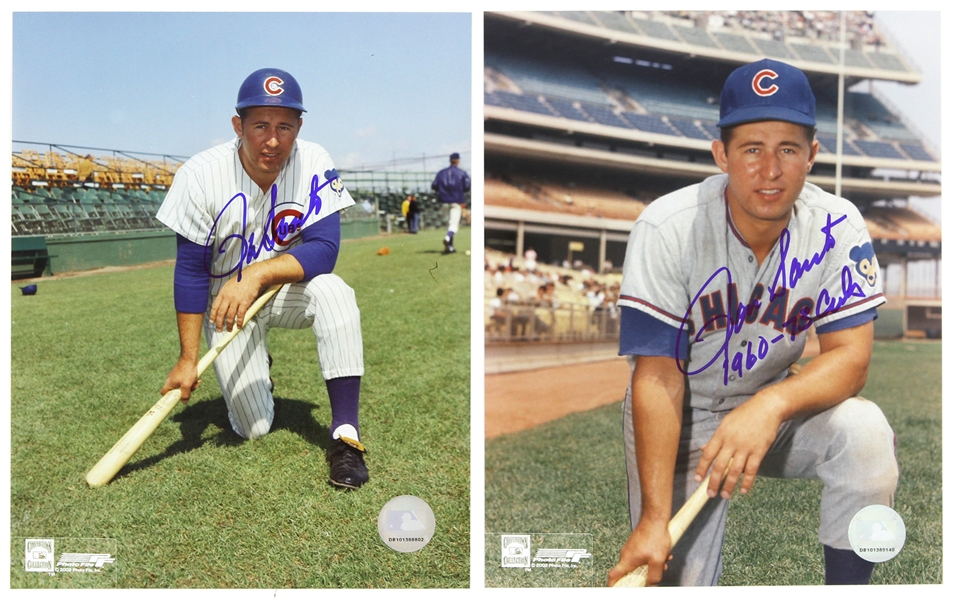 2000s Ron Santo Chicago Cubs Signed 8" x 10" Photos - Lot of 2 (JSA)
